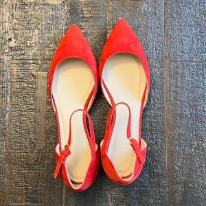 New J Crew Red Suede Flats